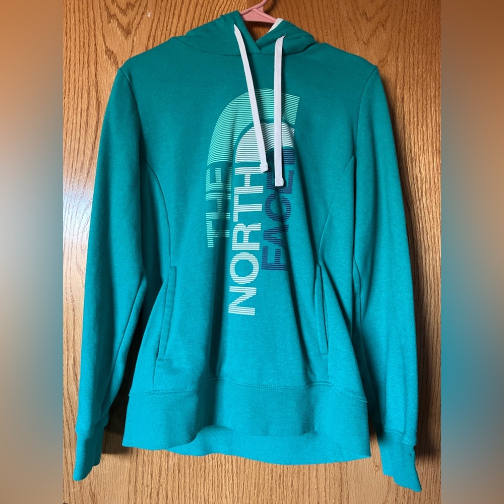 Northface hoodie, teal, size M